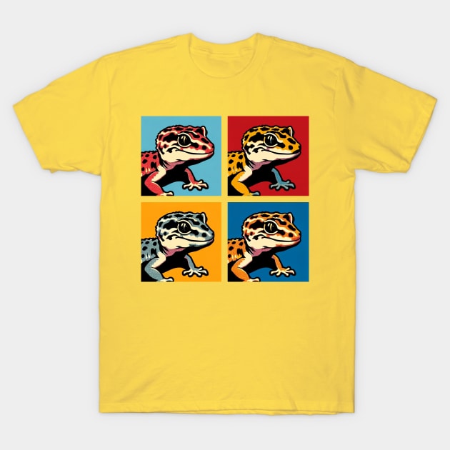 African Fat-Tailed Gecko Pop Art - Cool Lizard T-Shirt by PawPopArt